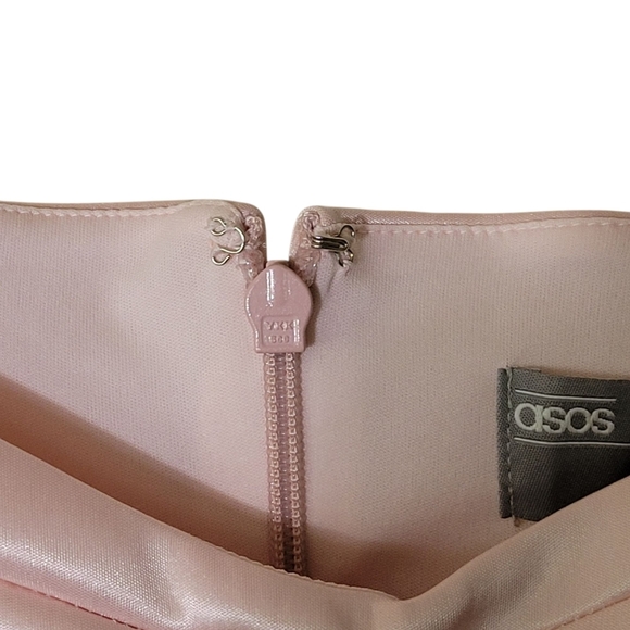 Asos Elegant Pink Satin Spaghetti Strap Wrap Dress Size 14 - Picture 7 of 11